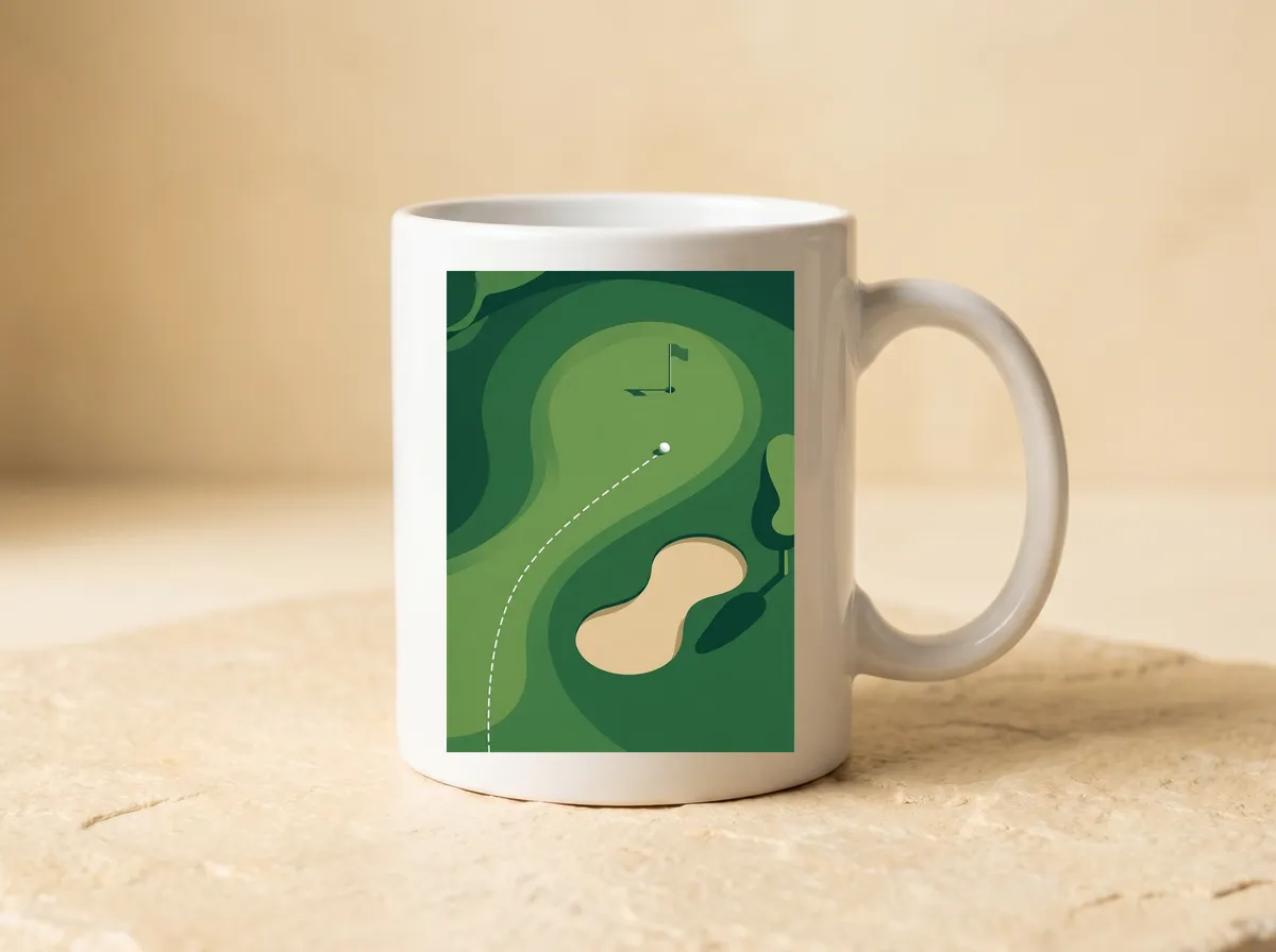 The Putting Line on the mug